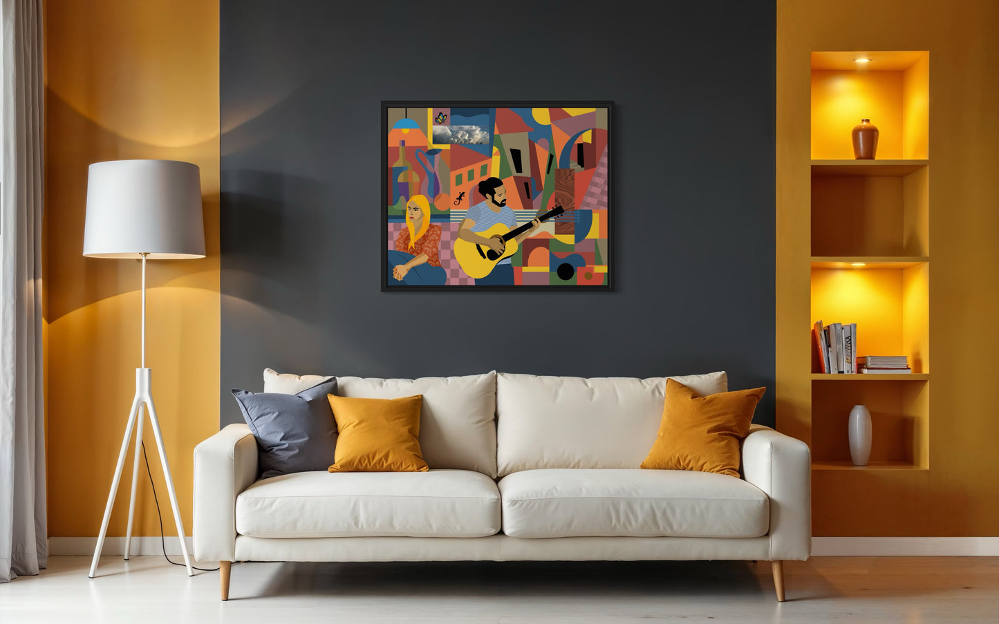 Slow Drift in D Minor - Hand Embellished Print