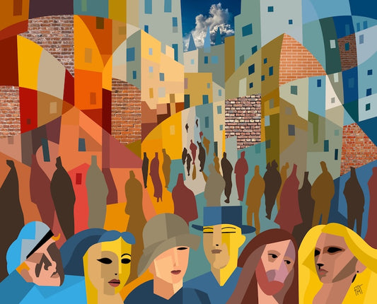 Urban Landscape - Hand Embellished Print